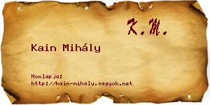 Kain Mihály névjegykártya